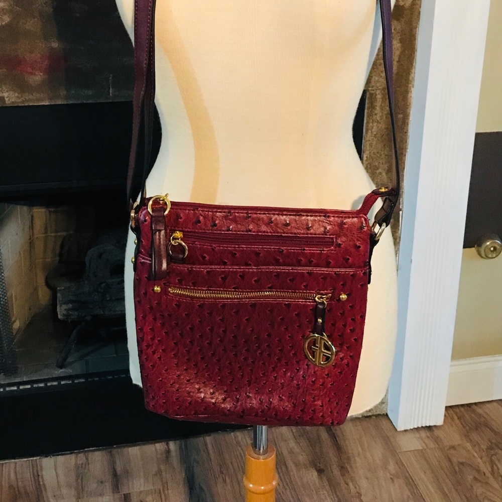 Gianni Bernini ostrich crossbag from Macy’s